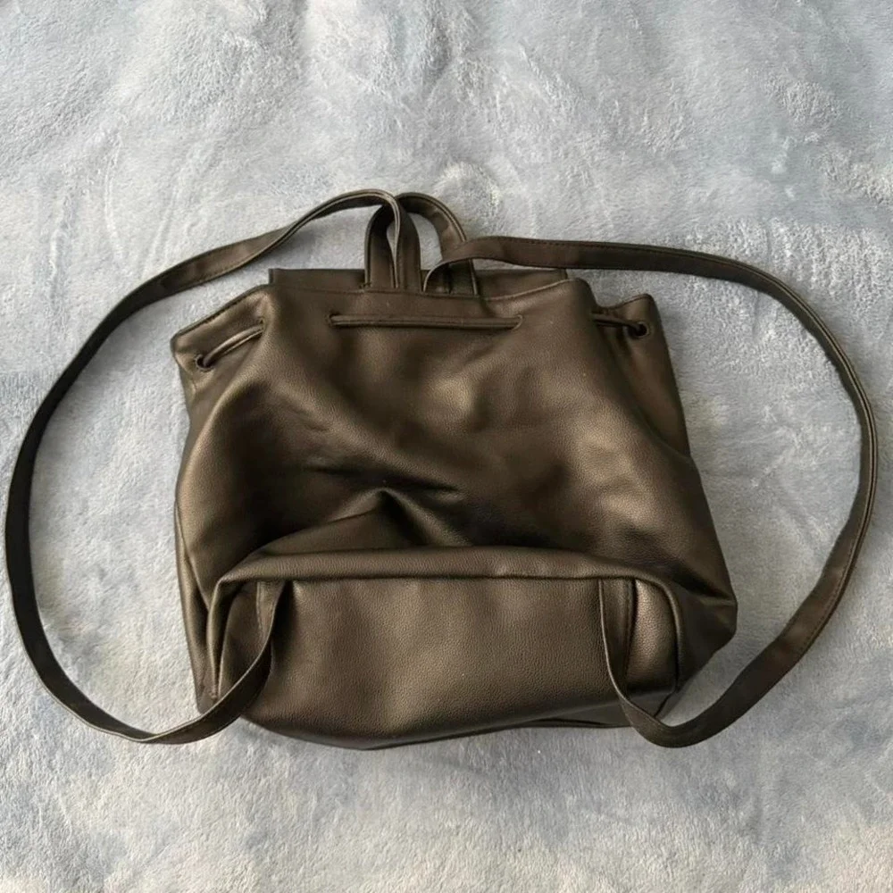 Victoria's Secret black leather women backpack
